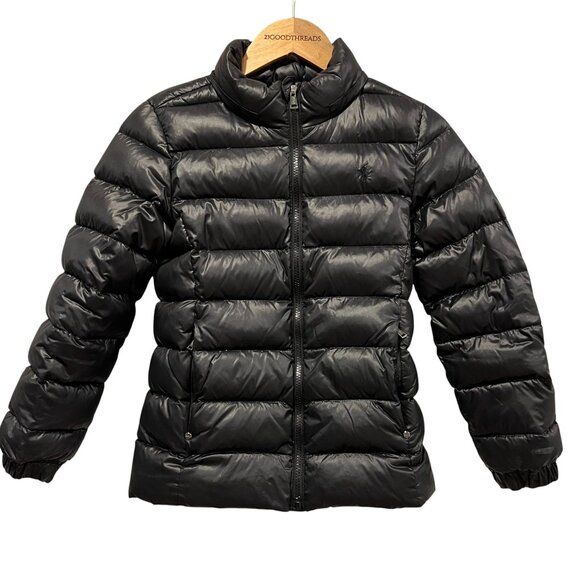 Polo Ralph Lauren Girls Down Puffer Jacket, Black, M 8-10 - Picture 1 of 11